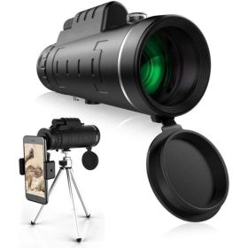 40X60 Monocular Telescope with Smartphone Holder & Tripod;  2022 Power Prism Compact Monoculars for Adults Kids;  HD Monocular Scope for Bird Wat