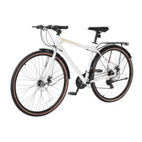Hybrid Bike, Lightweight Aluminum Frame Bike, 700c Wheel Men Women Hybrid Bicycle, Step-Over Adult Urban City Commuter Bikes