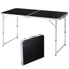 4Ft Portable Multipurpose Folding Table Black (Option: defaulttitle)